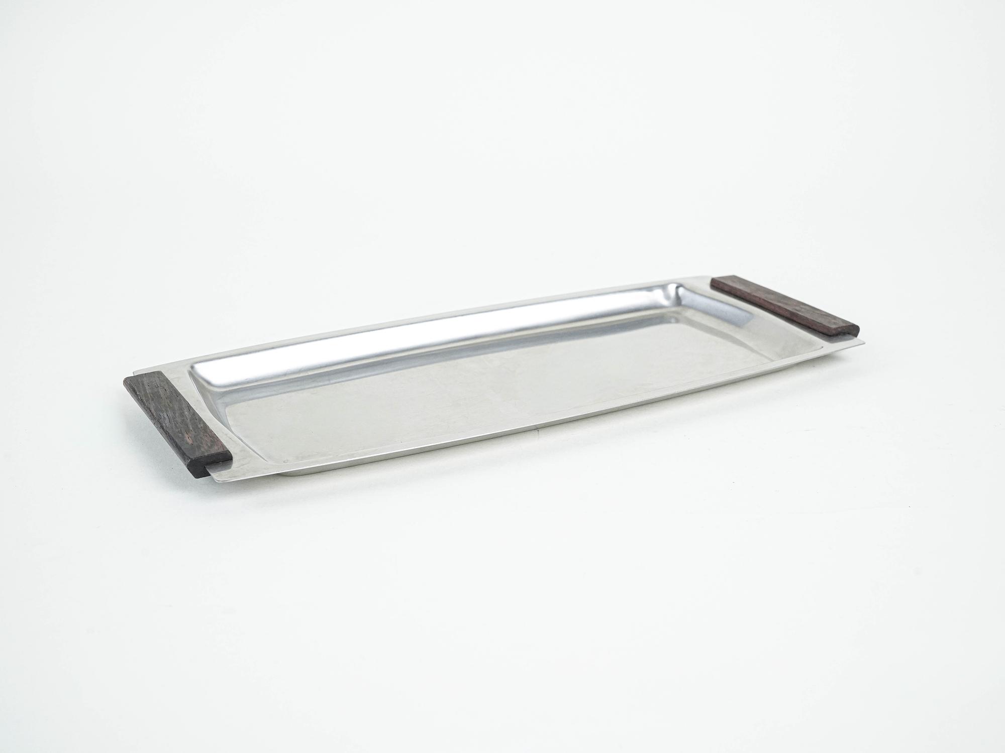 Edelstahtablett 1970er Jahre 1