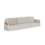 SCOOP Lounge Chair 3-Seater White Silver Cushion Clouds 0
