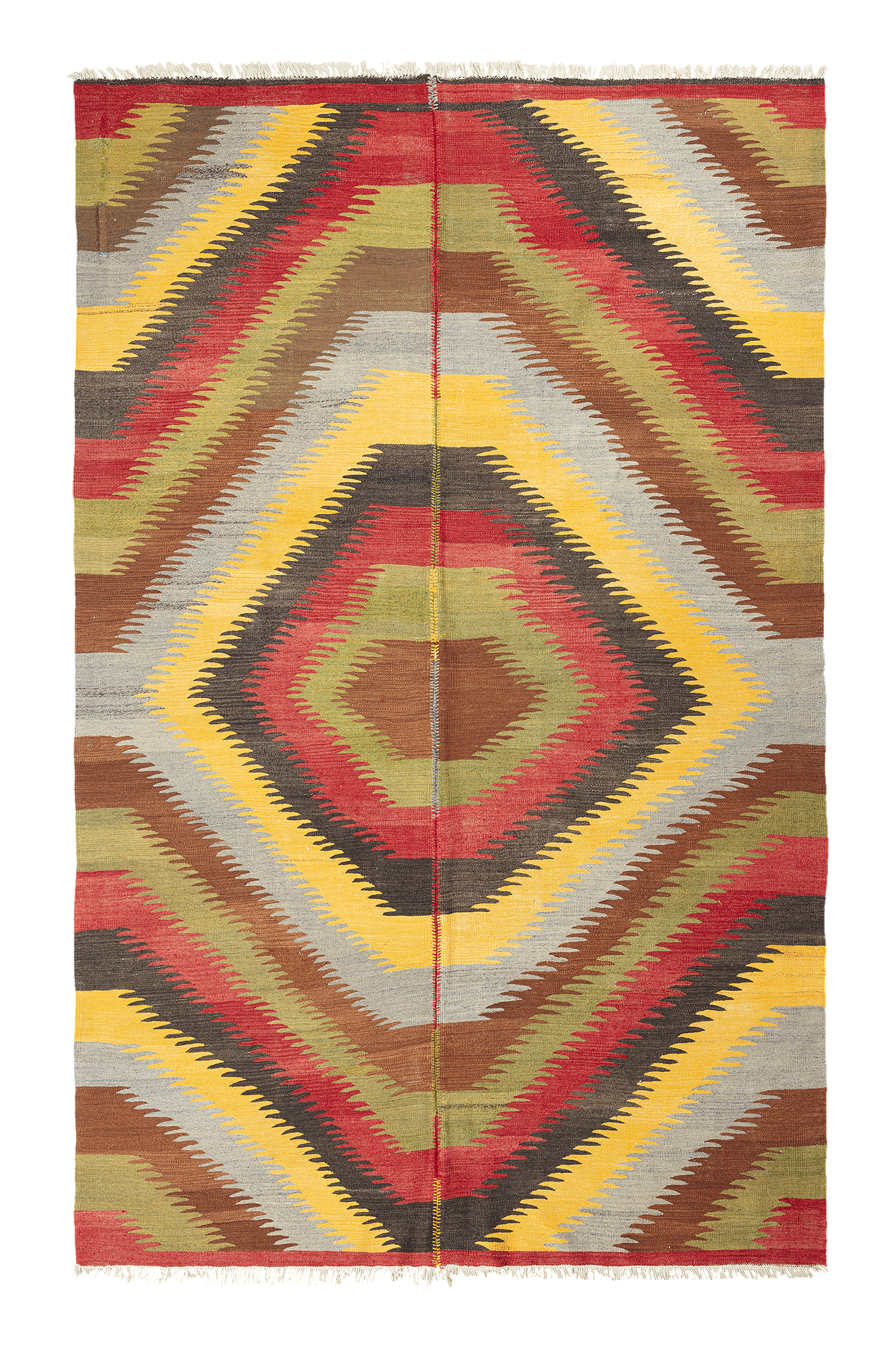 Vintage Kilim Teppich Wolle Mehrfarbig 0