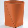 Papierkorb XL 100% Recyceltes Leder Braun 0