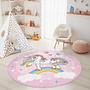 Unicorn children's rug Multicolor Ø150cm 2