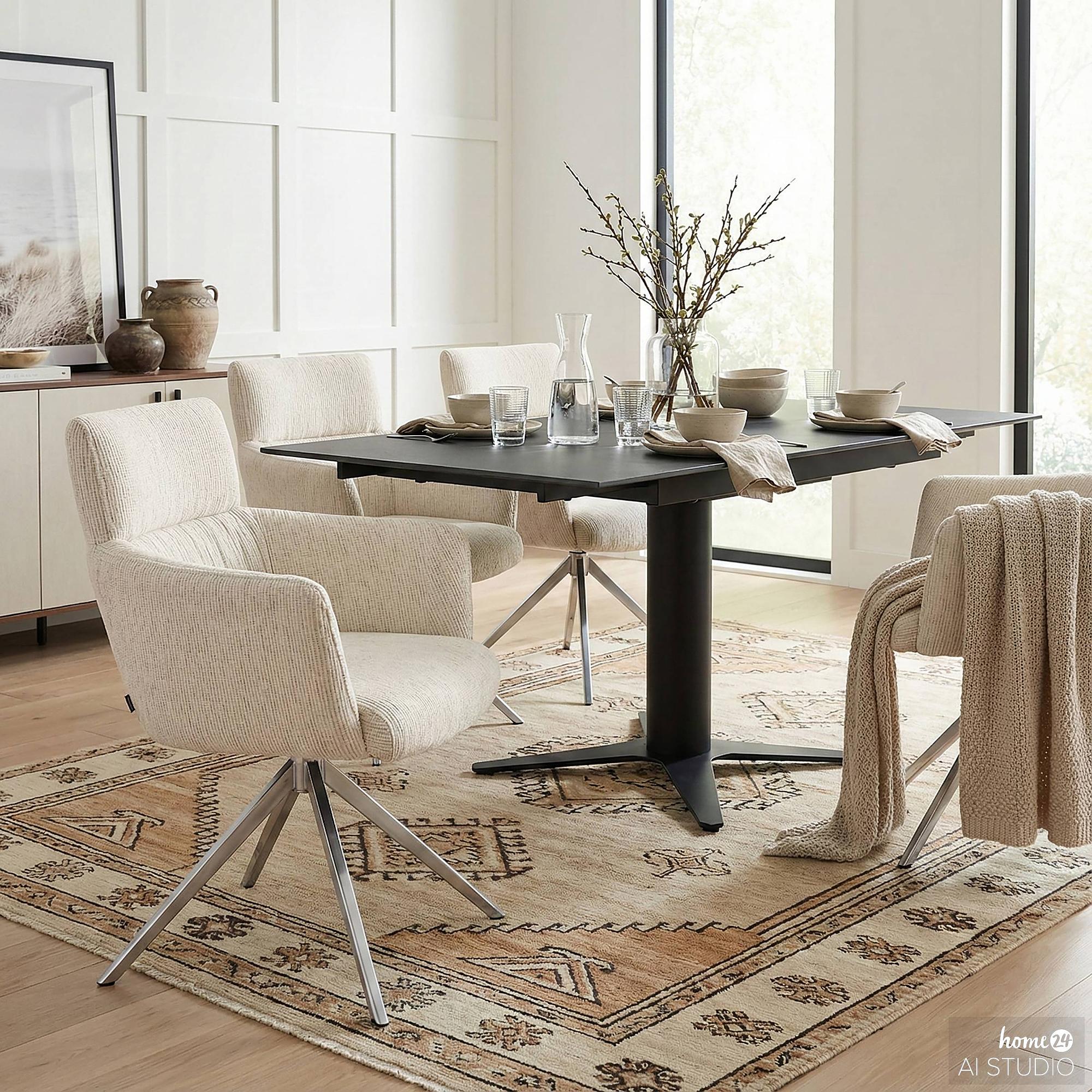 2x Drehbarer Armlehnenstuhl IMMAH Beige 1