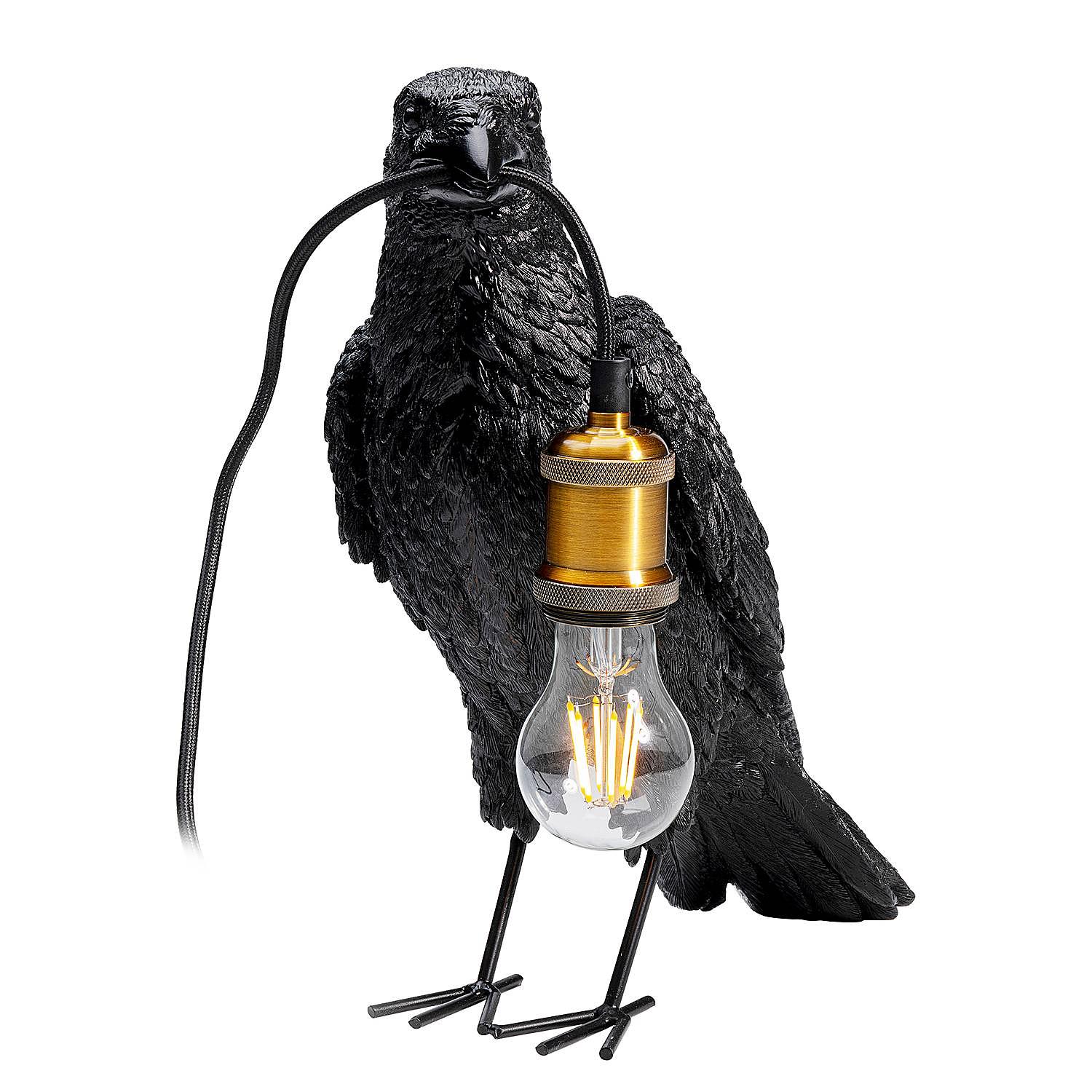 Table Lamp Animal Crow Black 0