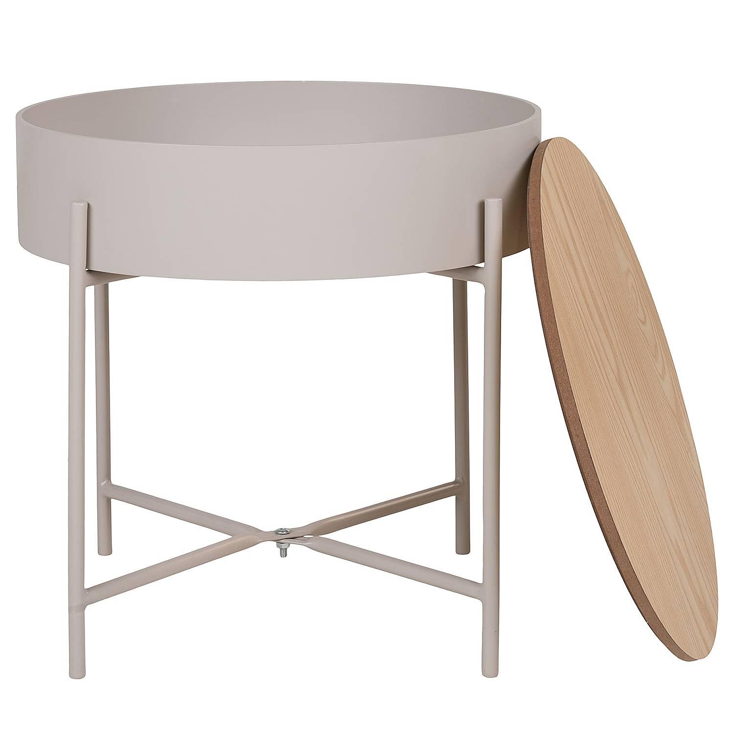 Sisco Beistelltisch Stahl Beige Ø40cm 1