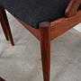 4x Vintage Armlehnstuhl Teakholz Textil Schwarz 1970er Jahre 10