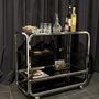 Barwagen Chrom Glas Schwarz 0