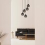 Pendant lamp with 5 elements Black Metal 0