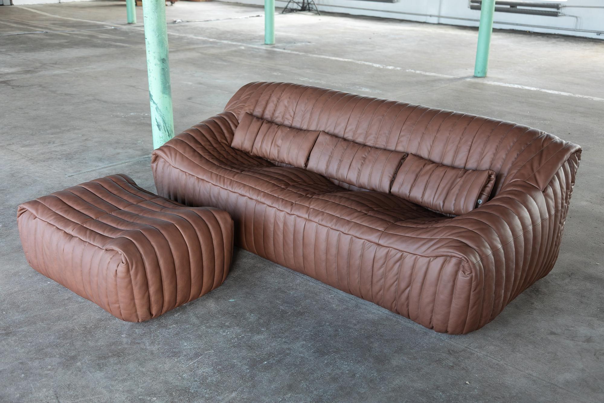 Sandra Set Lounge 2 pezzi pelle liscia Folk Brown 0