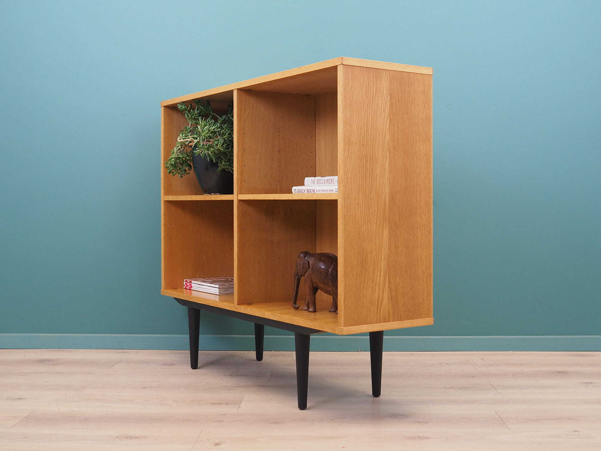 Vintage Bookshelf Ash Wood Brown 1970s 2