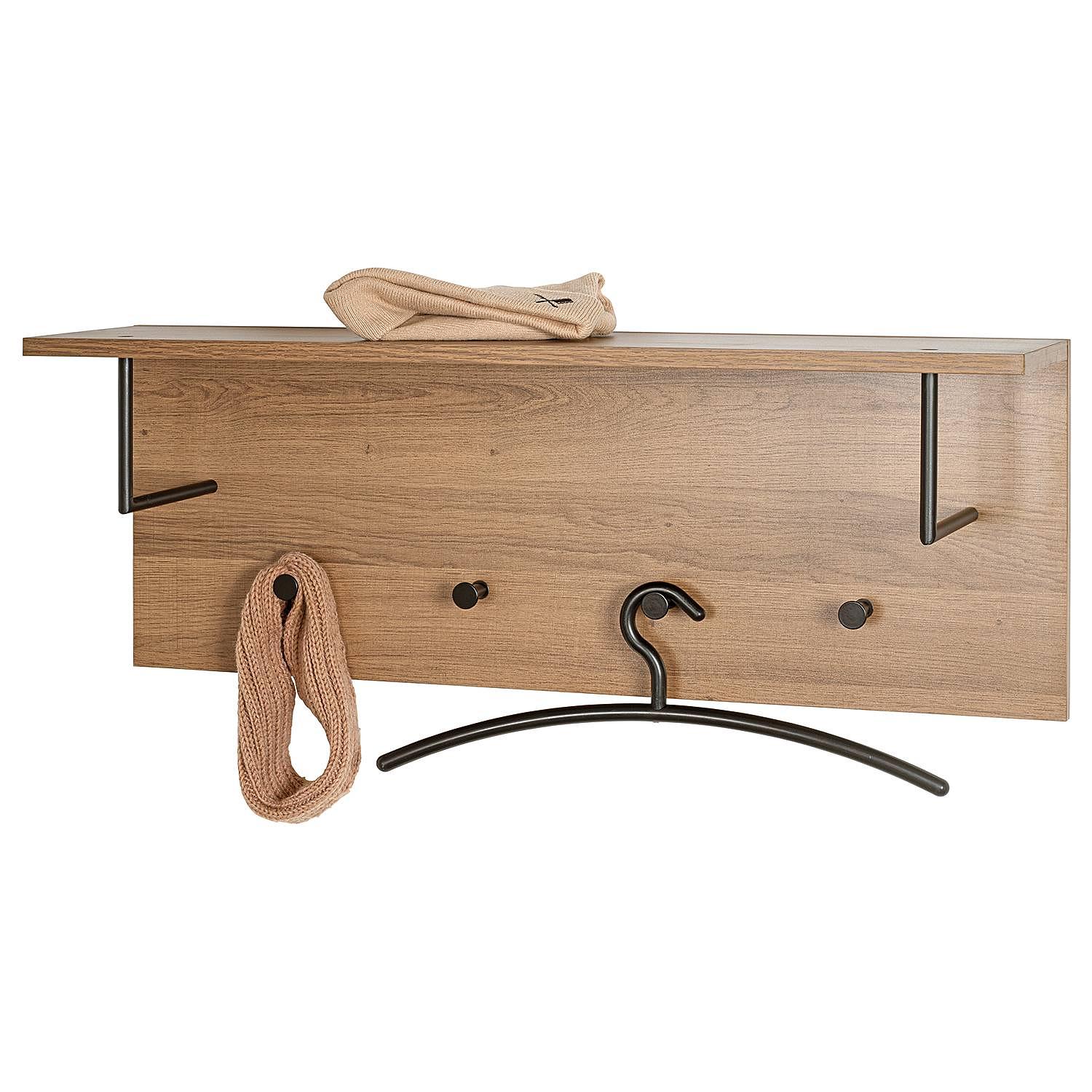 Wall coat rack Dunnet 80 cm oak decor 2