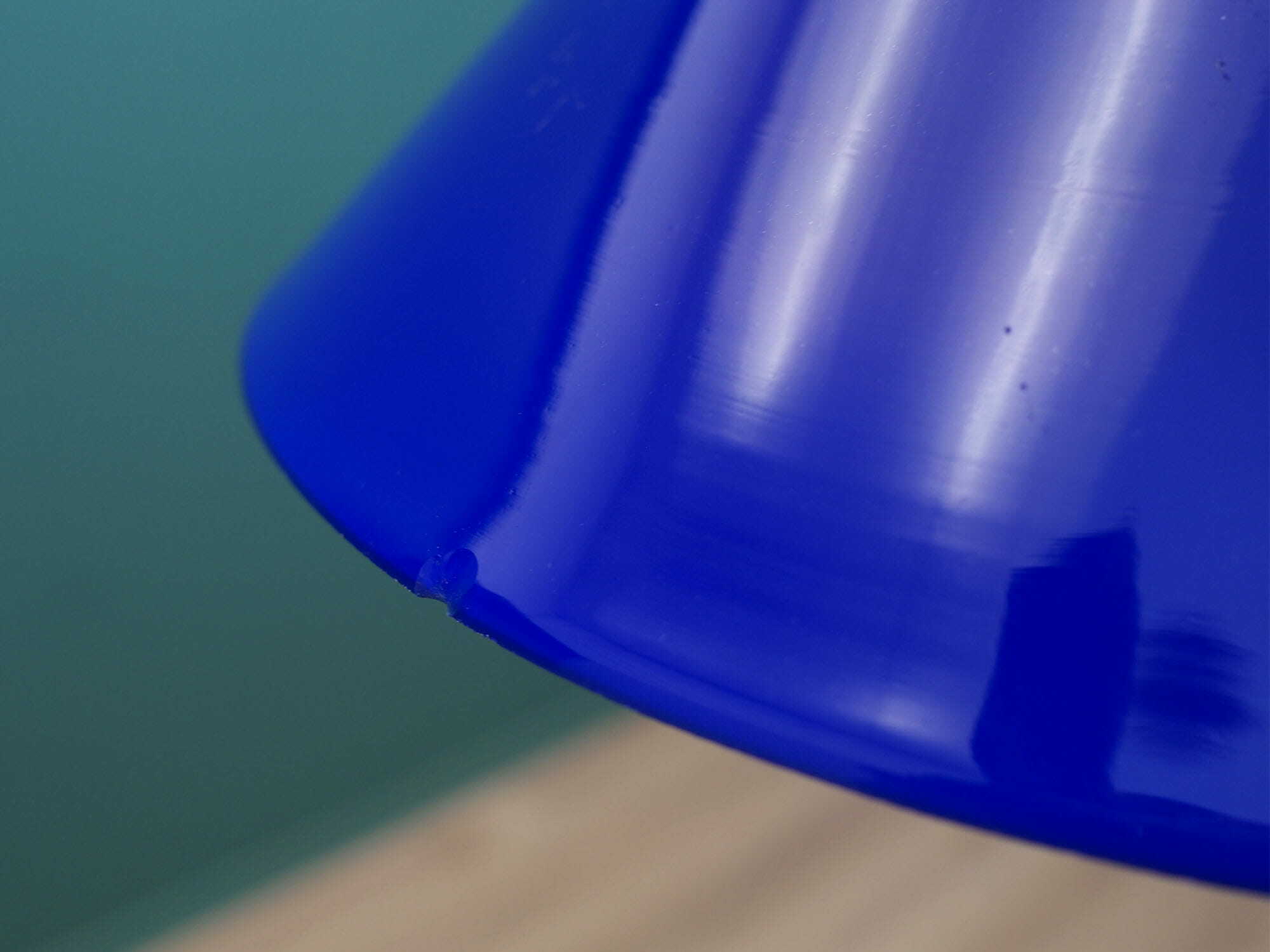 Vintage Pendant Lamp Glass Metal Blue 1970s 4