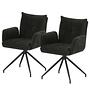 Gach Armchair Swivel Set of 2 Black 0