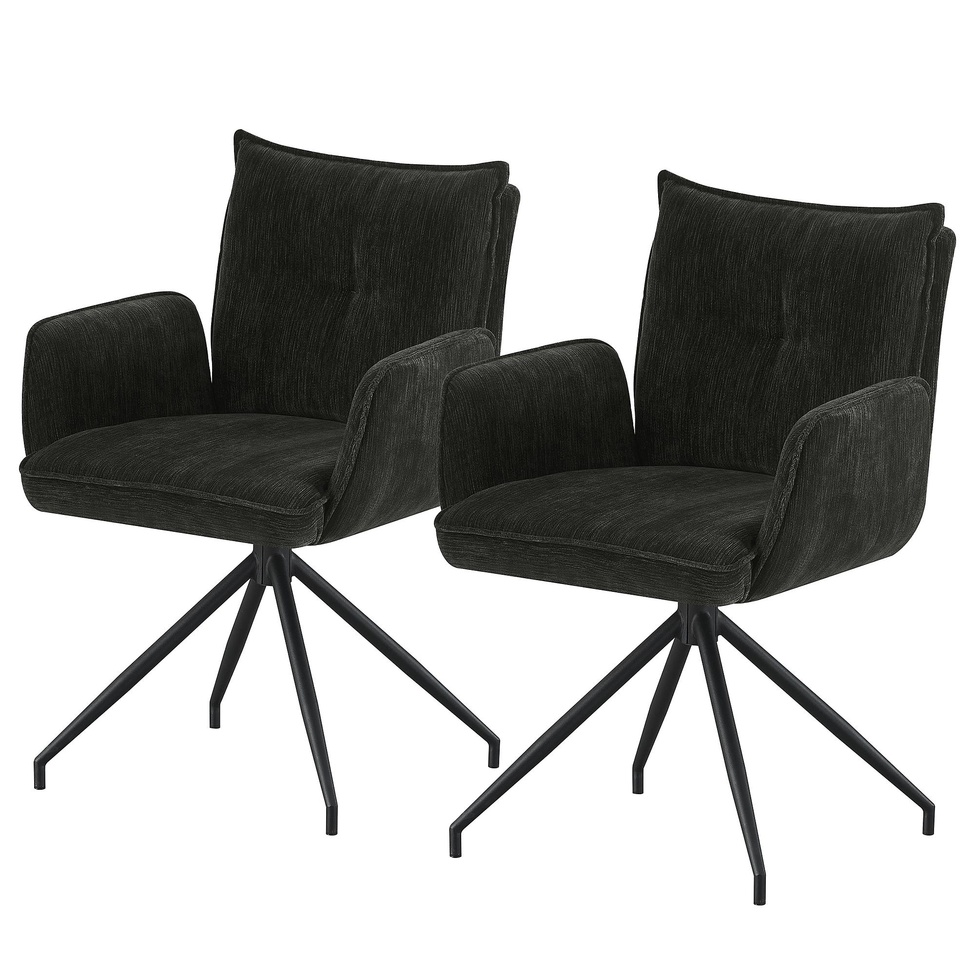 Gach Armchair Swivel Set of 2 Black 0