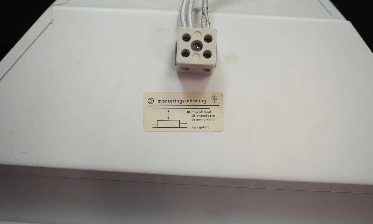 Vintage Pendant Lamp Metal White 1970s 4