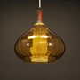 Lampada a sospensione vintage in vetro marrone anni '70 3