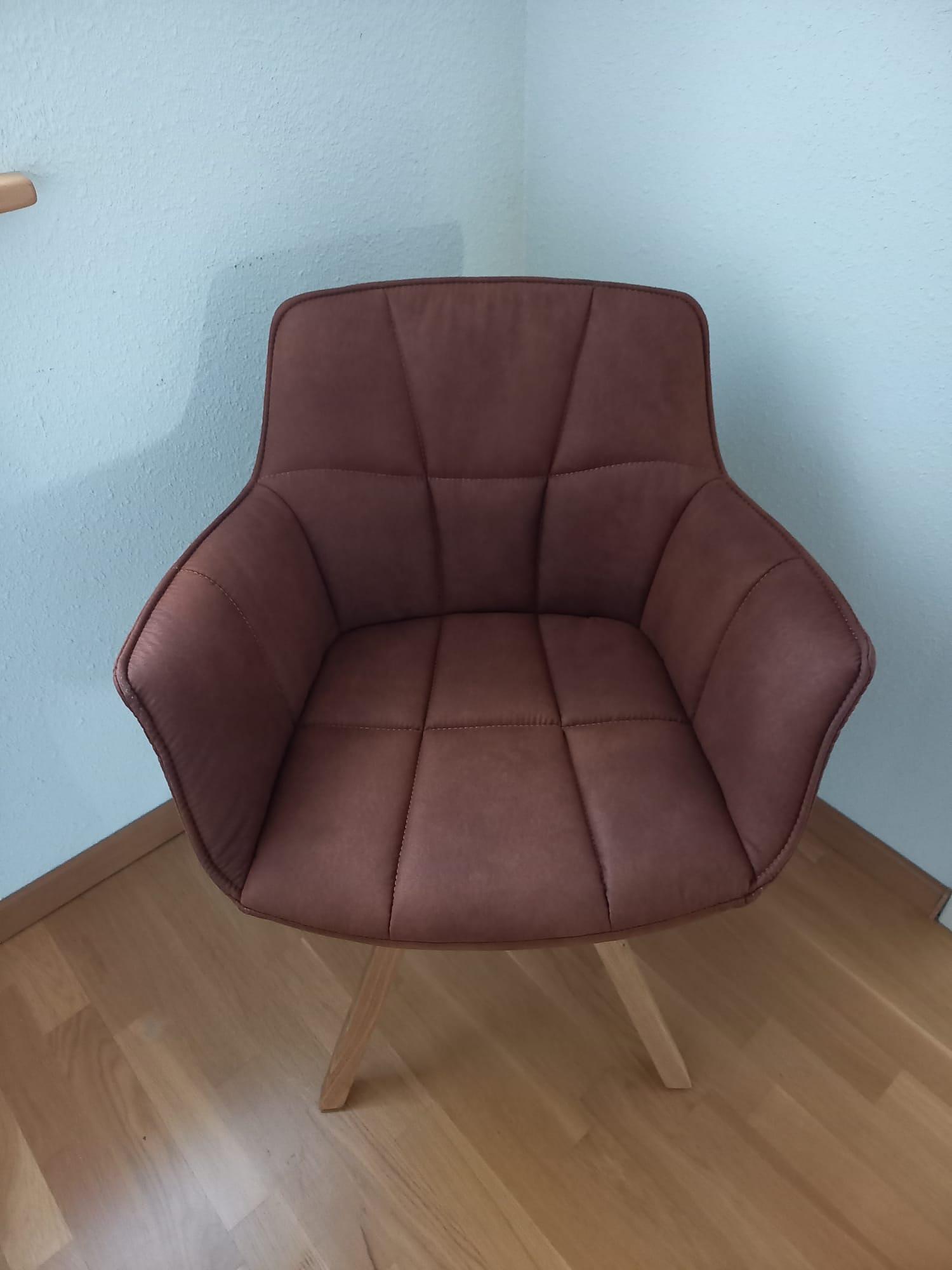 6x Esszimmerstuhl Kunstleder Braun 1