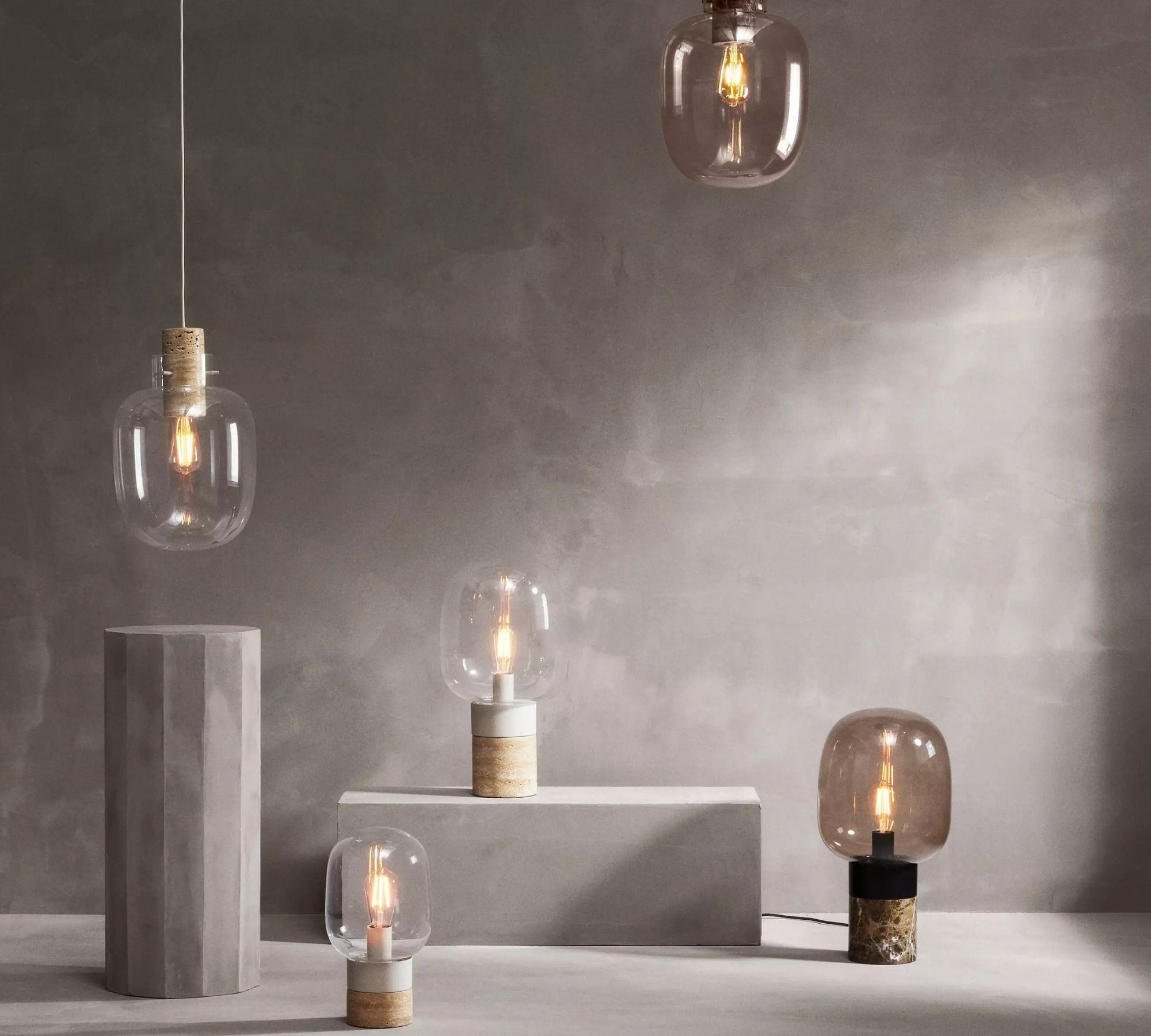 Stockholm Table Lamp Marble Glass Black 3