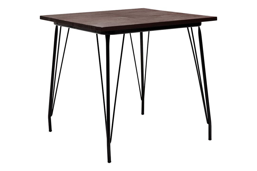 District Side Table Metal Elm Wood Black 1