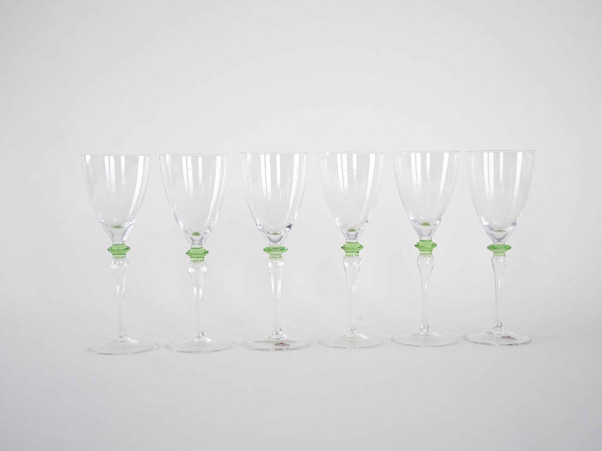 Set of Six Glasses Transparent 1970s 2
