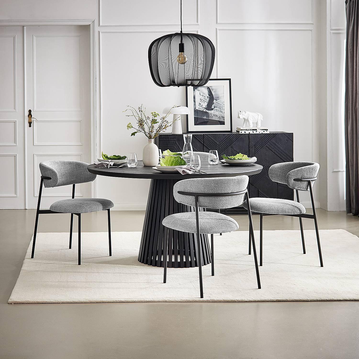 2x Upholstered chair Podington Grey 2