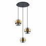 Ikibara Pendelleuchte 3-flammig Glas Metall Gold 0