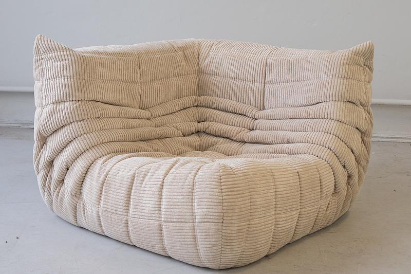 Togo Ecksofa Cord Beige 3