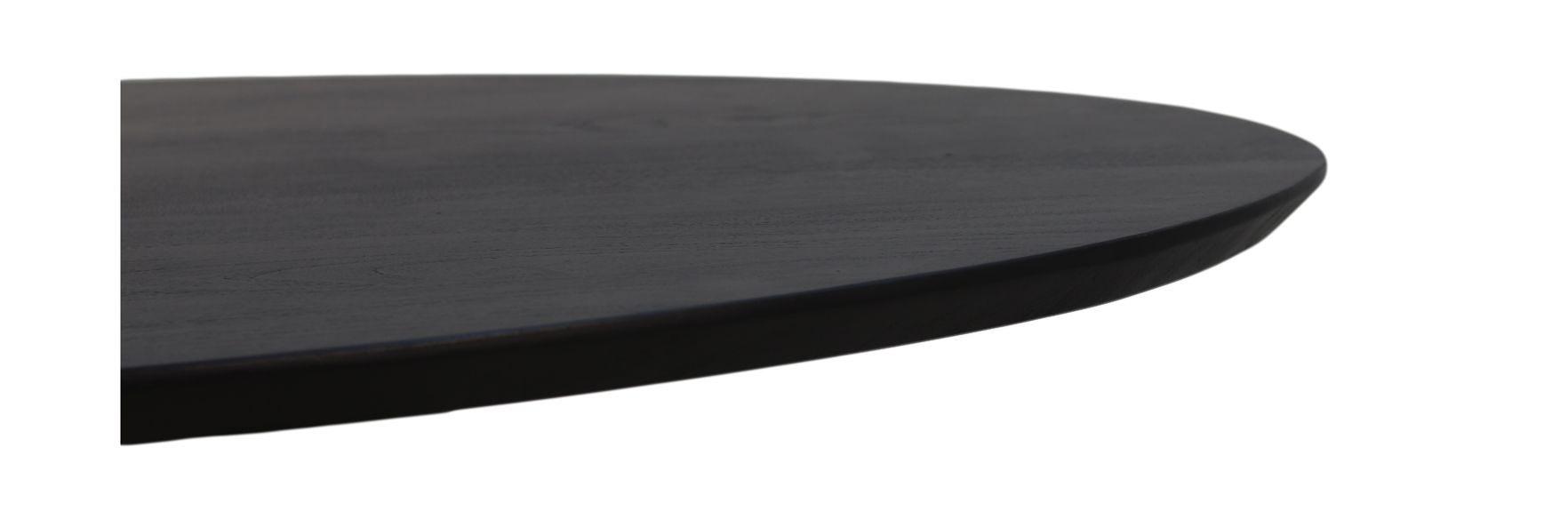Ovale Zurich Tischplatte Akazienholz Schwarz 3