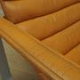 Lounge Chair Metal Leather Orange 1960s 12