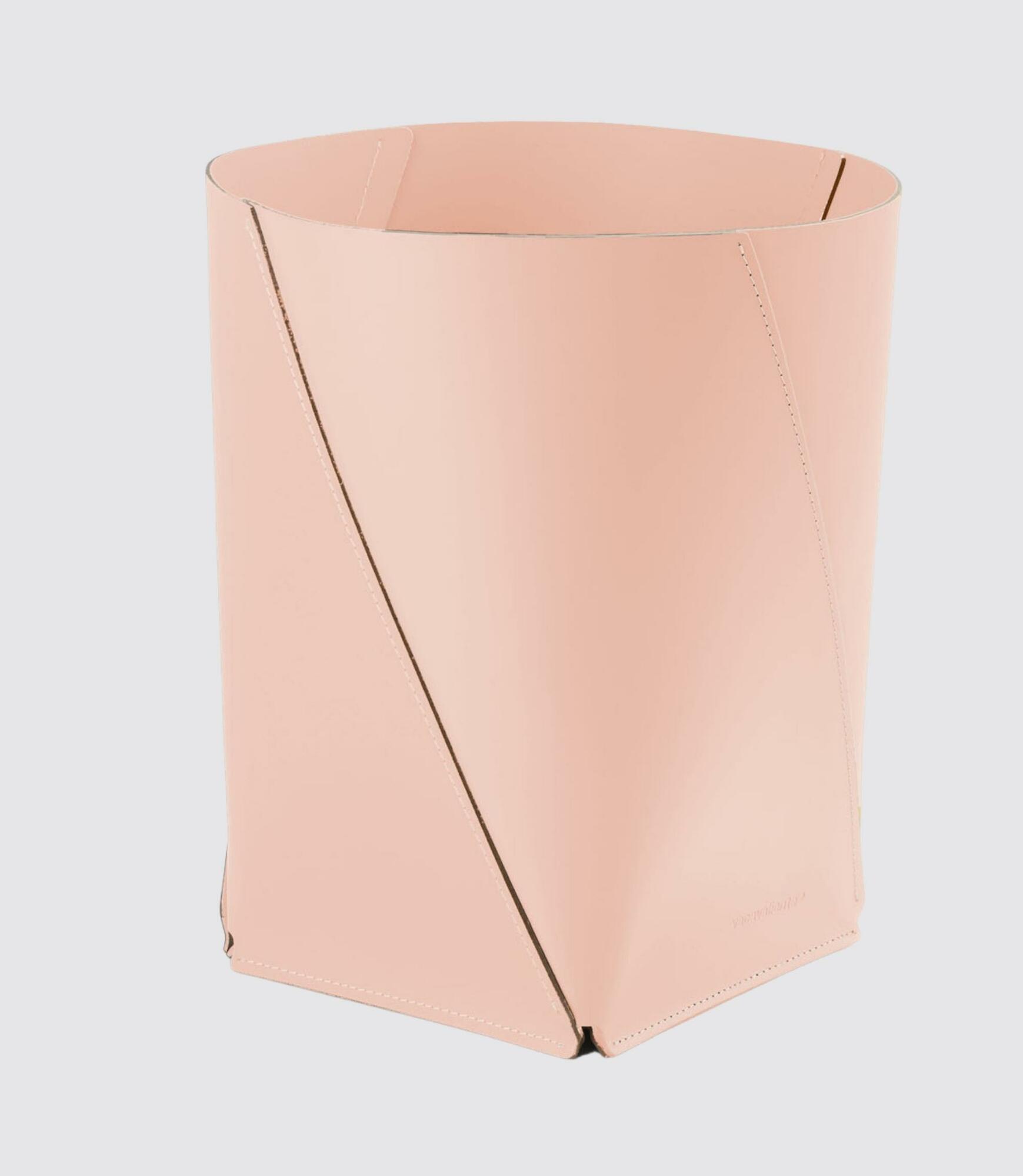 Papierkorb XL 100% Recyceltes Leder Pink 1