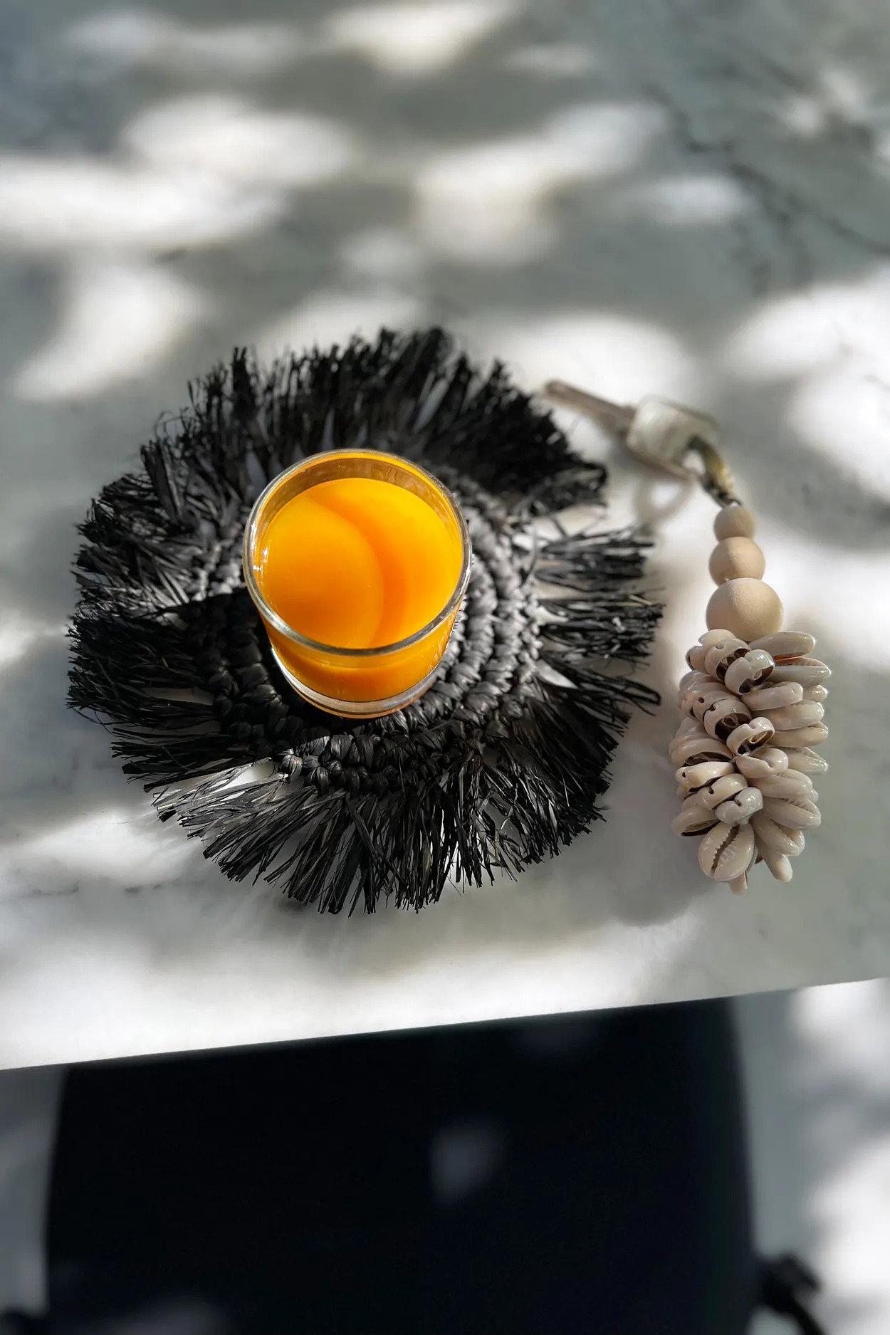 Fringe Rafia Sottobicchiere Nero 6