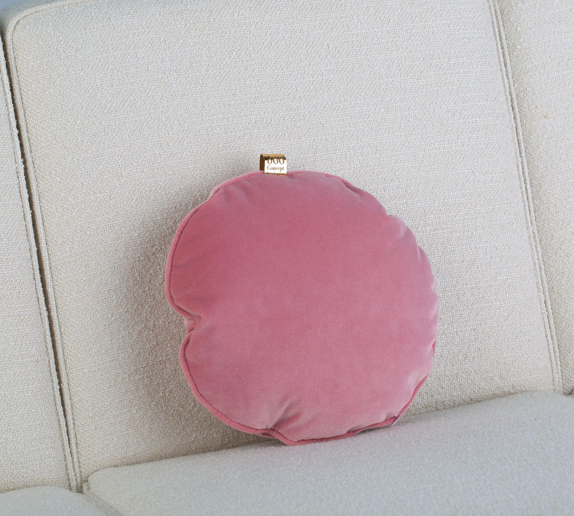 Kissen Circle Cushion Samt Rosa Ø 30cm inkl. Füllung  0