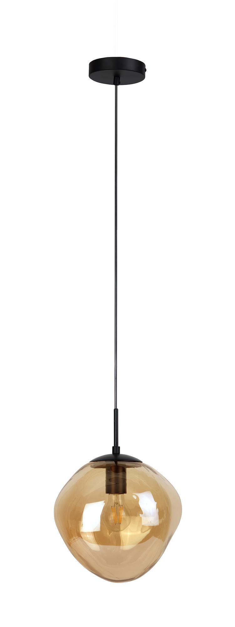 Lampada a sospensione vetro ambra 1