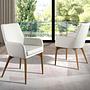 Sedia con braccioli ecopelle legno bianco 1