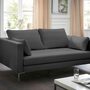 Marinus Sofa 2-Sitzer Leder Metall Dunkelgrau 0