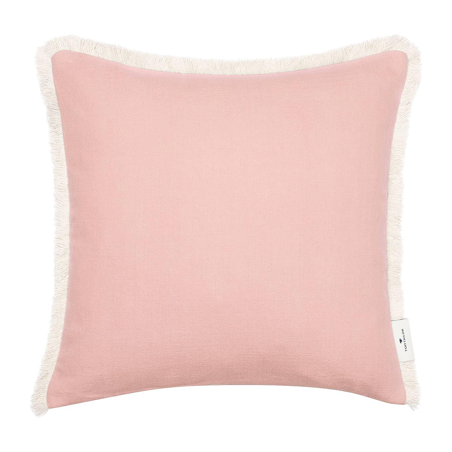 Fringed Cotton Kissenbezug Baumwolle Rosa 0