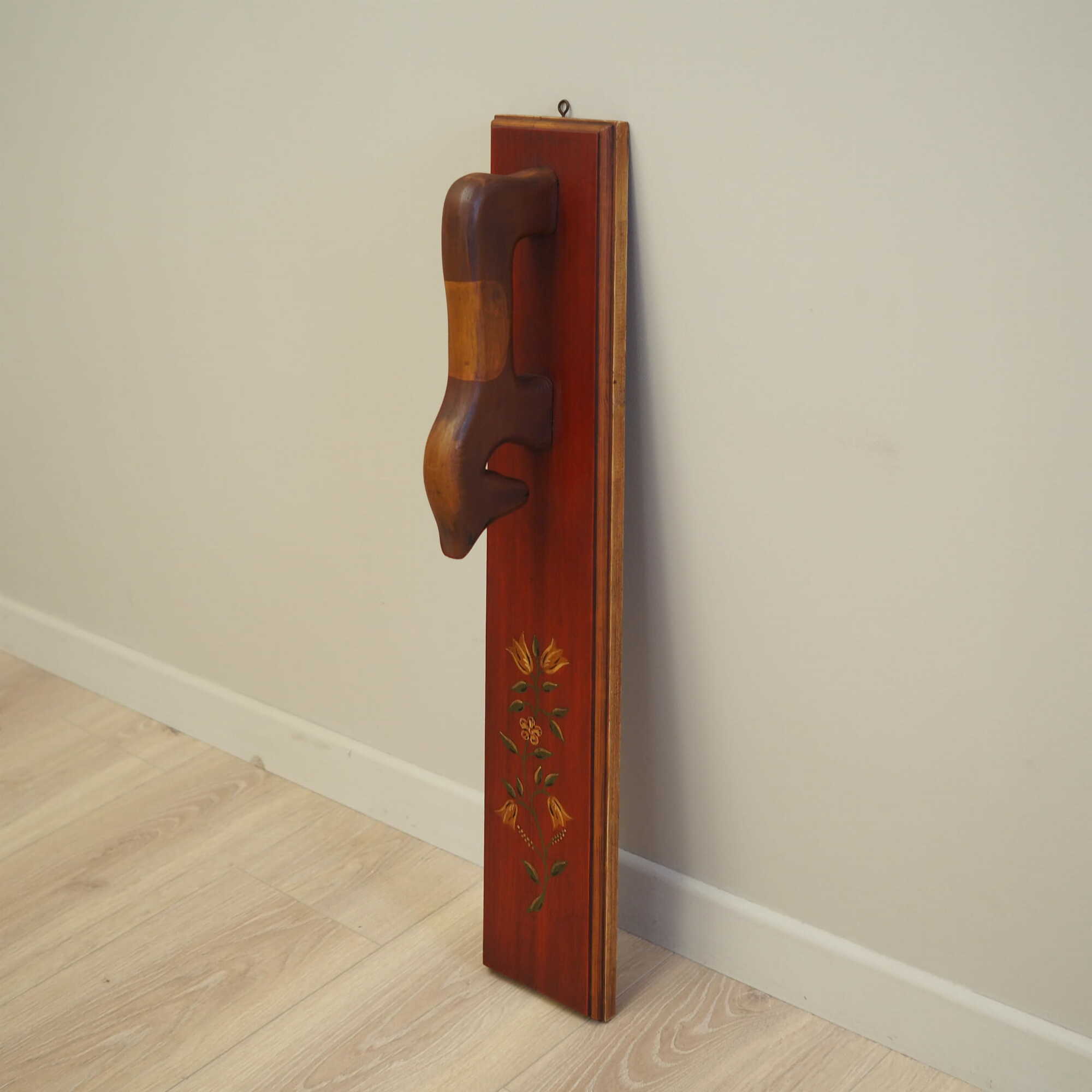 Vintage Wandschmuck Holz Braun 1970er Jahre 1