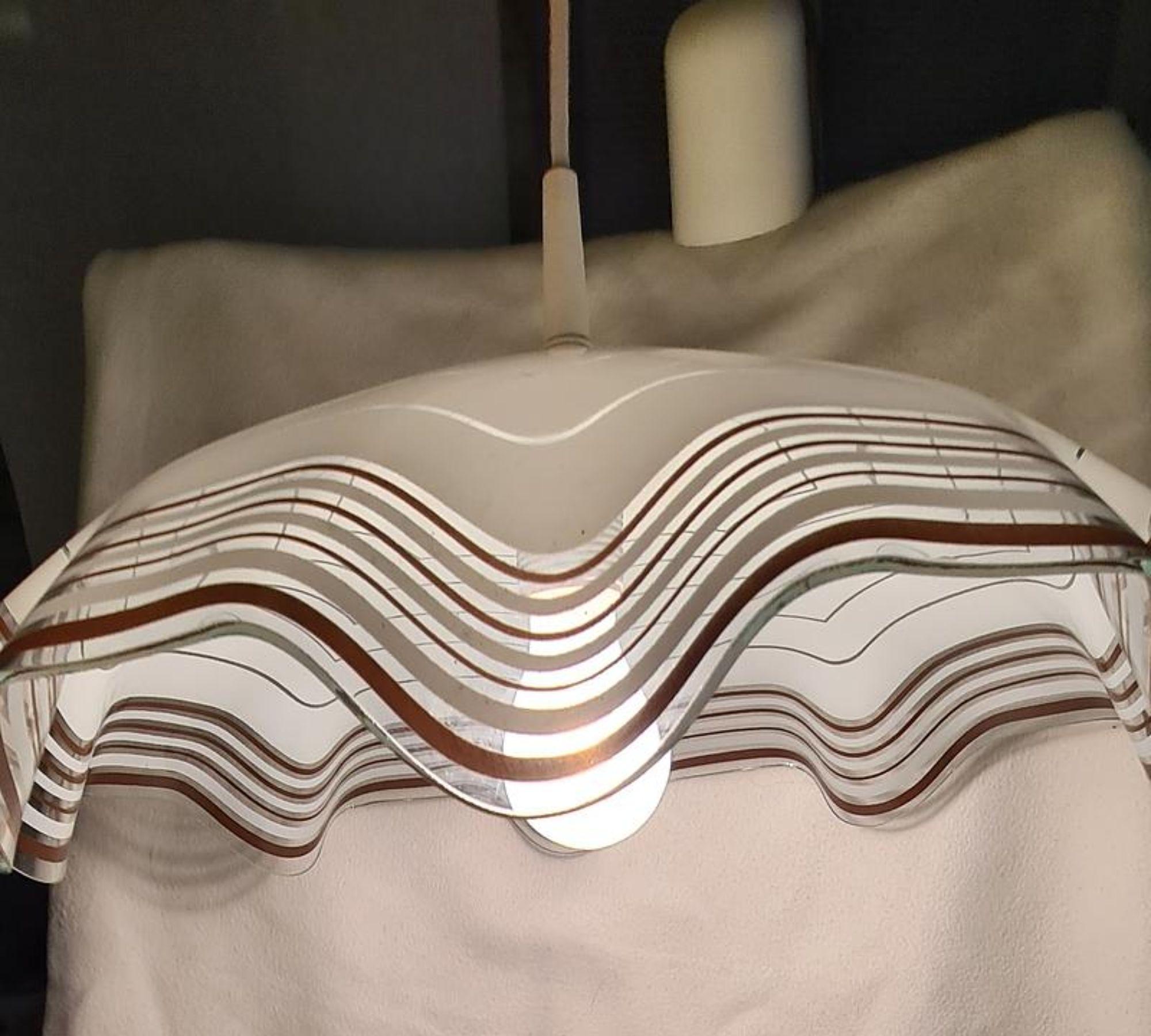 Pendant lamp glass brown white 1