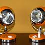 Eyeball Lampen 2er Set Orange 1970er Jahre 0