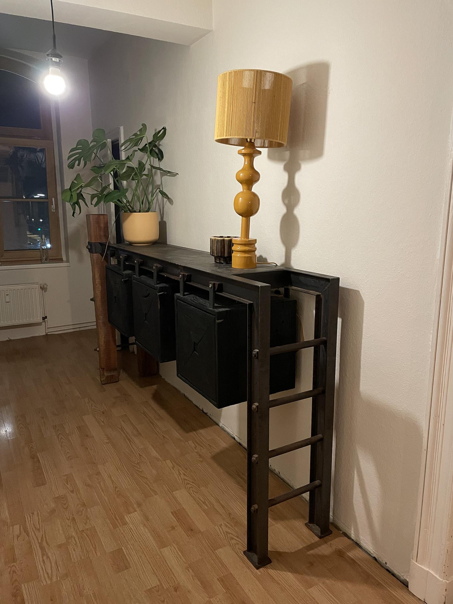 Gallery Sideboard Handcrafted Wood Steel Black 1