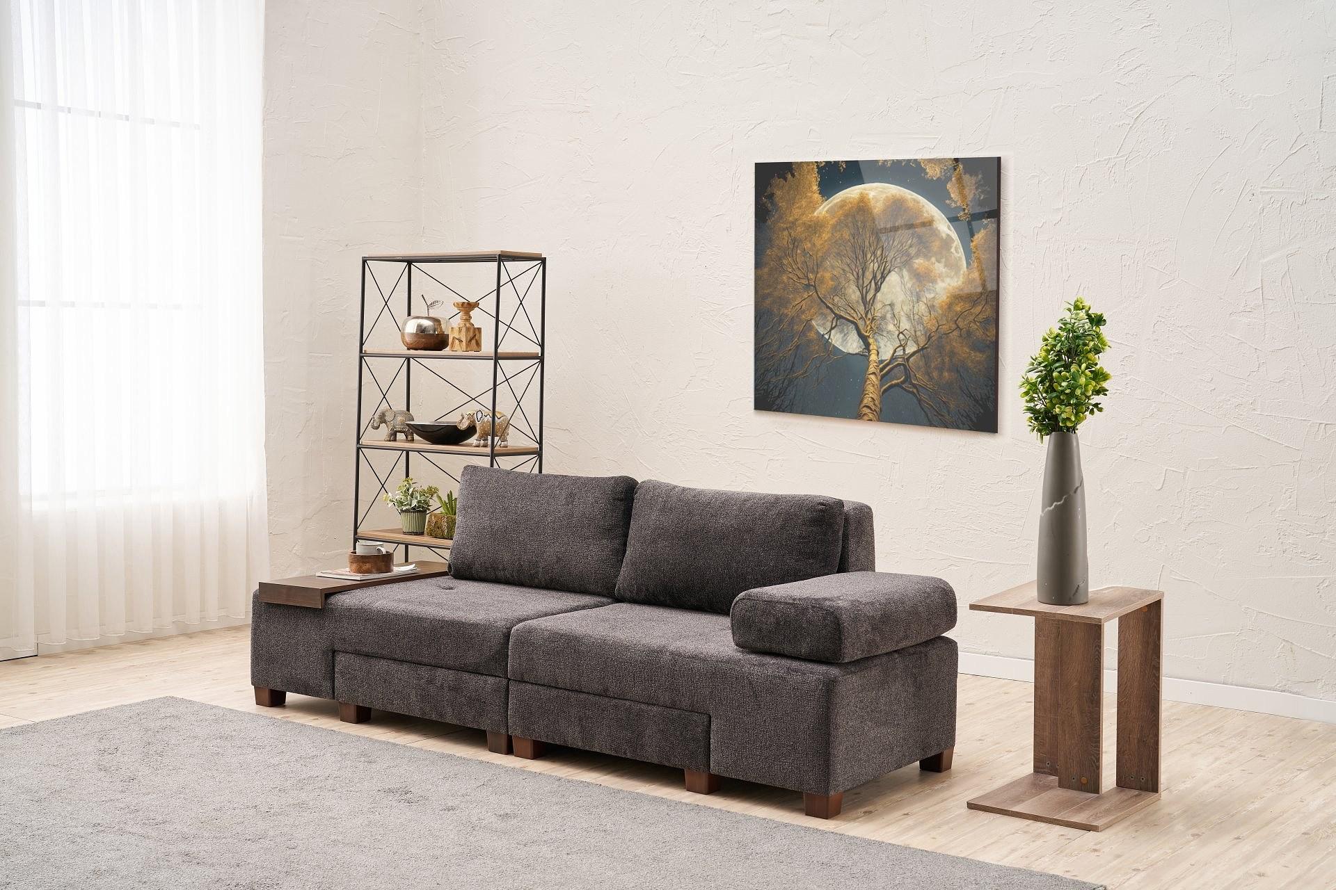 Perenna Sofa 3-Sitzer Chenille Anthrazit 1