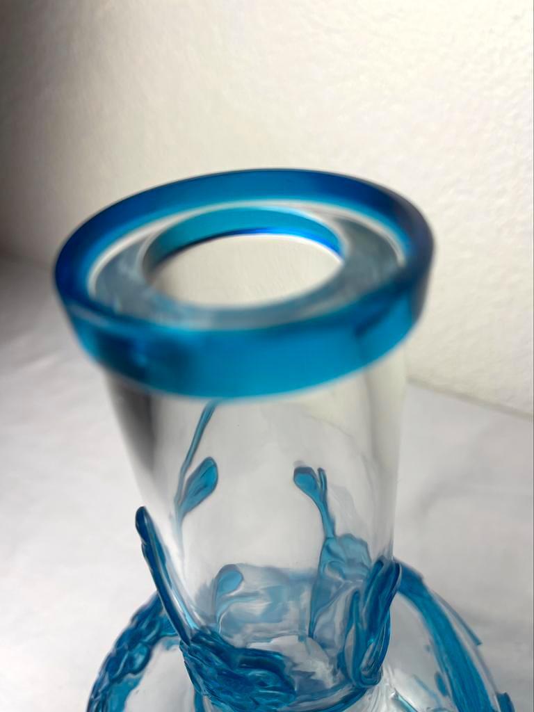 Peking Vase Glass Blue 3