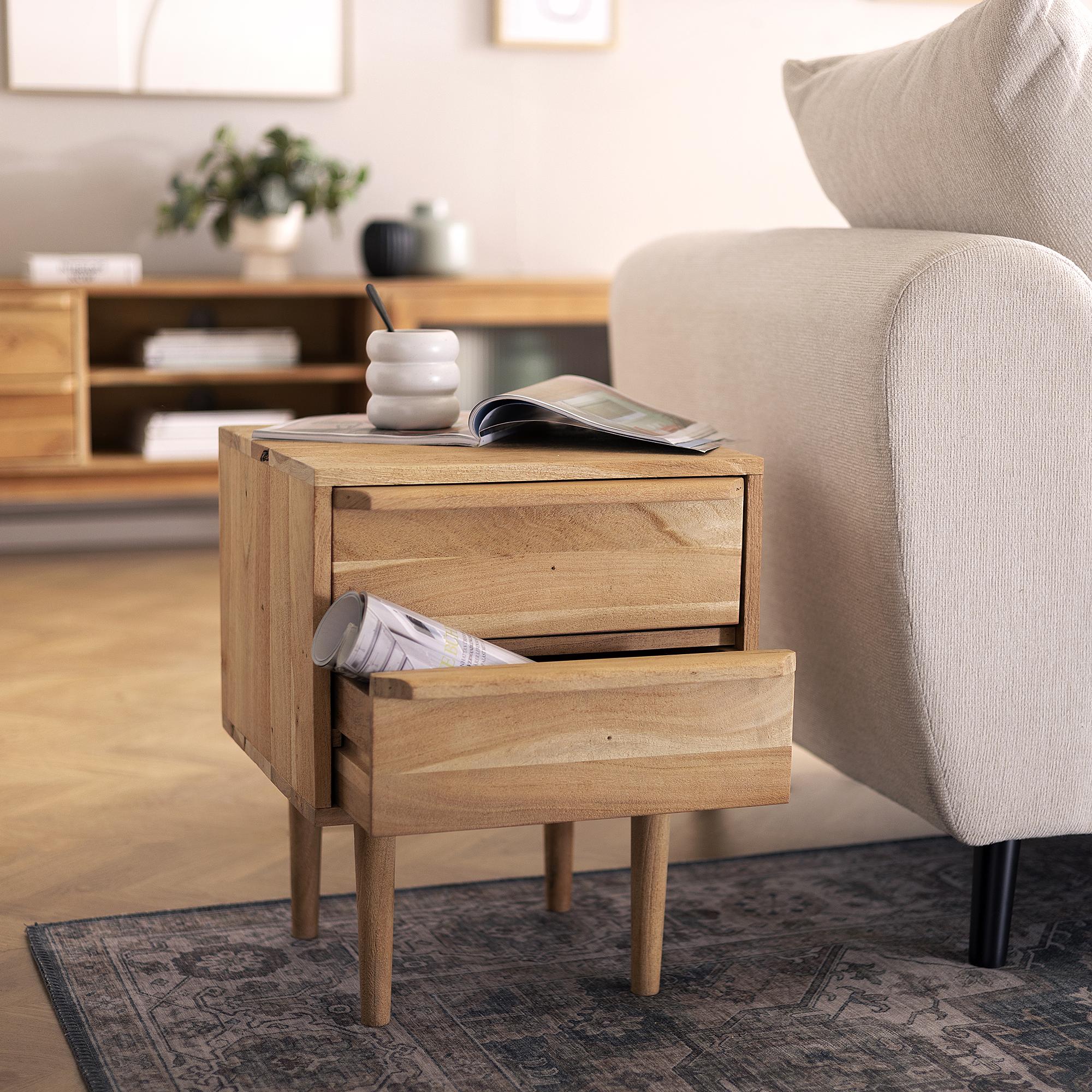 Nightstand RIBBY Solid Acacia 3