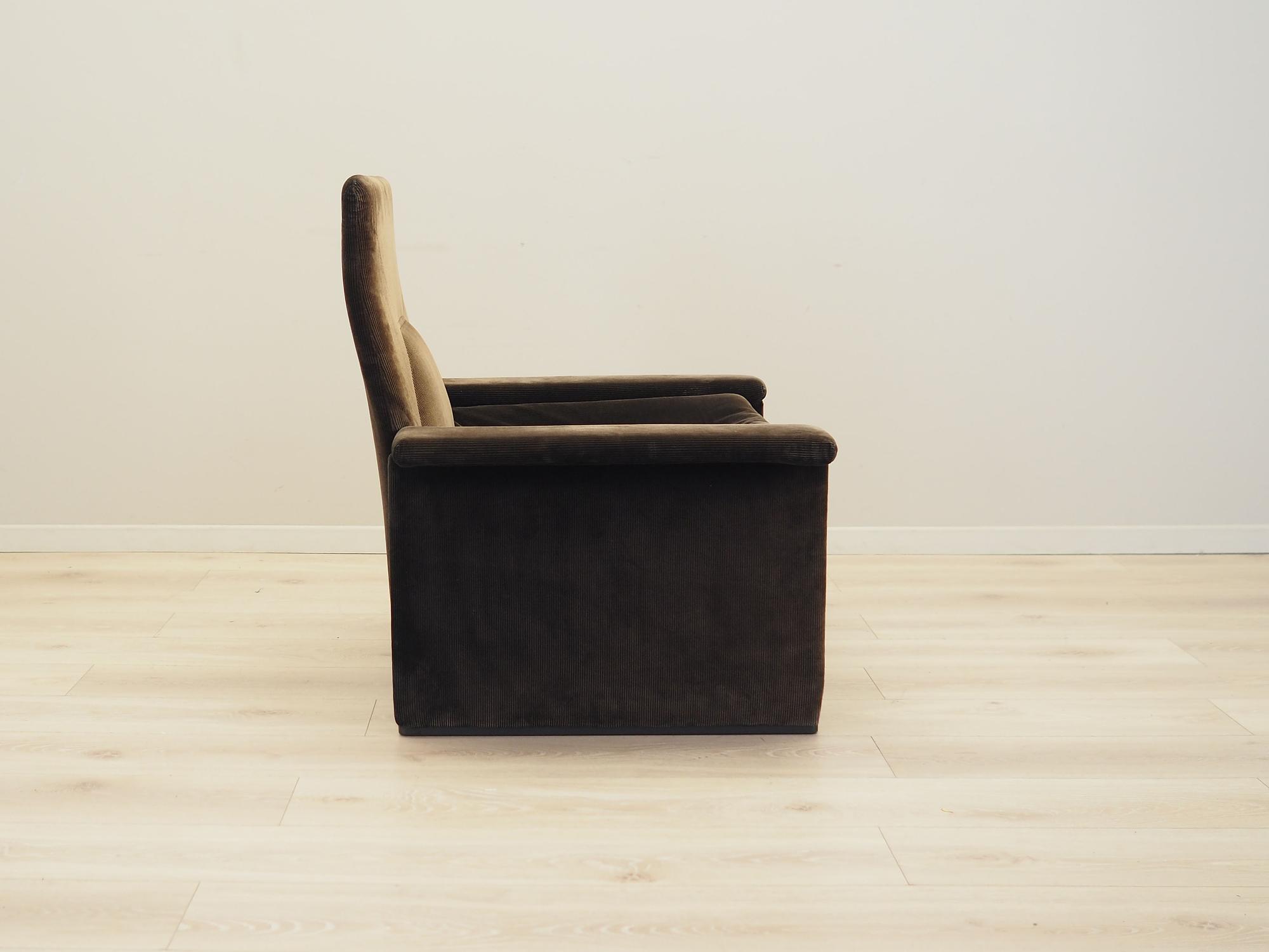 Armchair Cord Brown 1970s 7