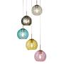 5-flammig Pendelleuchte Mardi Gras Glas Stahl 1