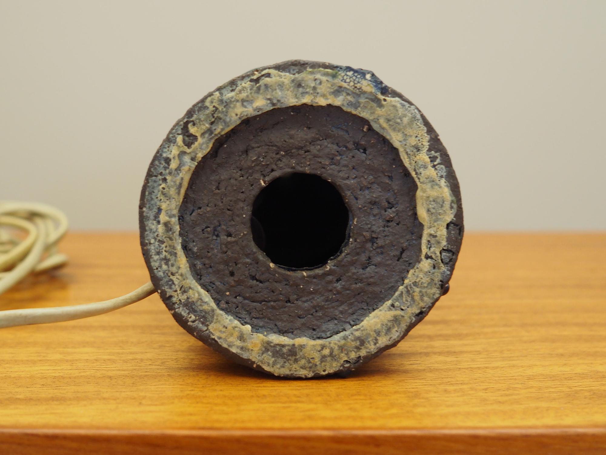 Tischlampe Keramik Blau 1960er Jahre 10