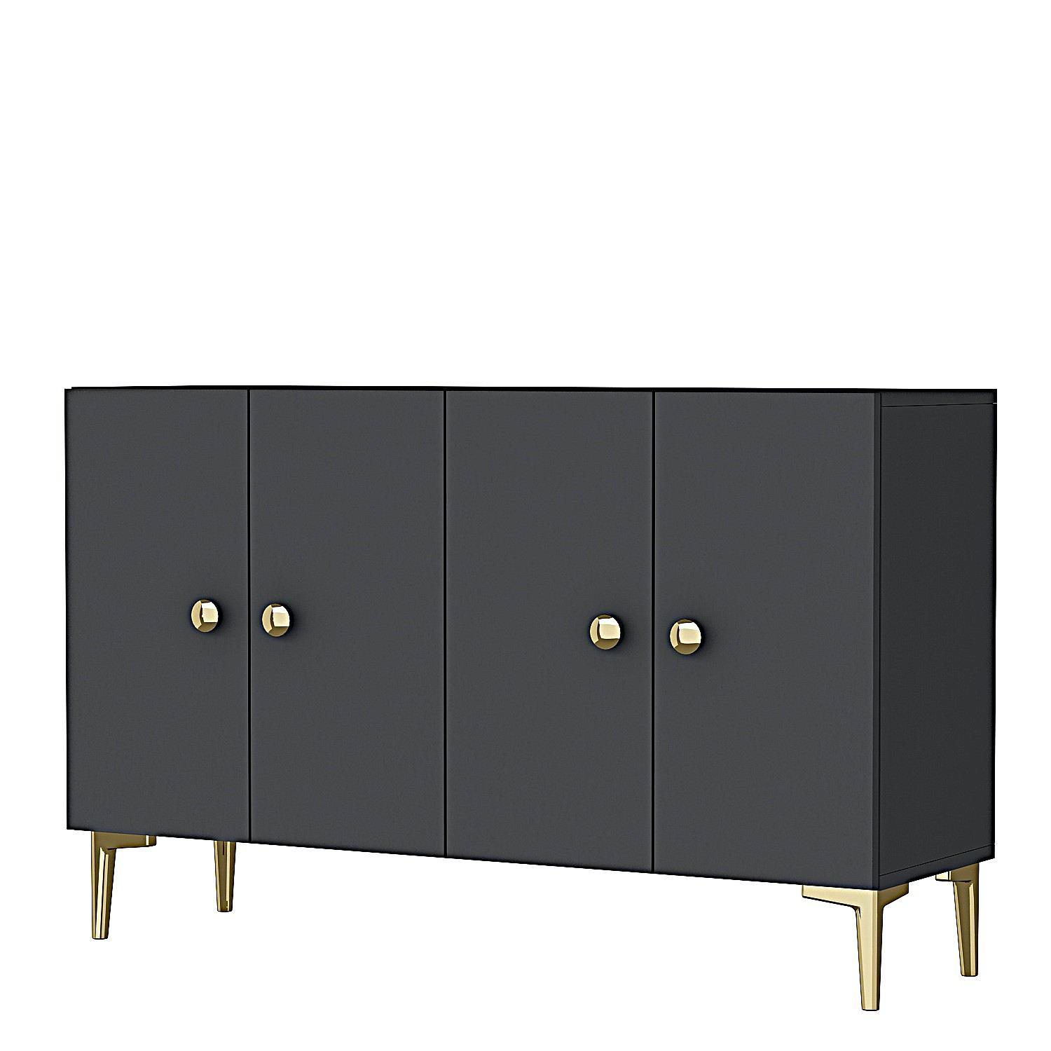 Simple 120 Sideboard Anthrazit Gold 0