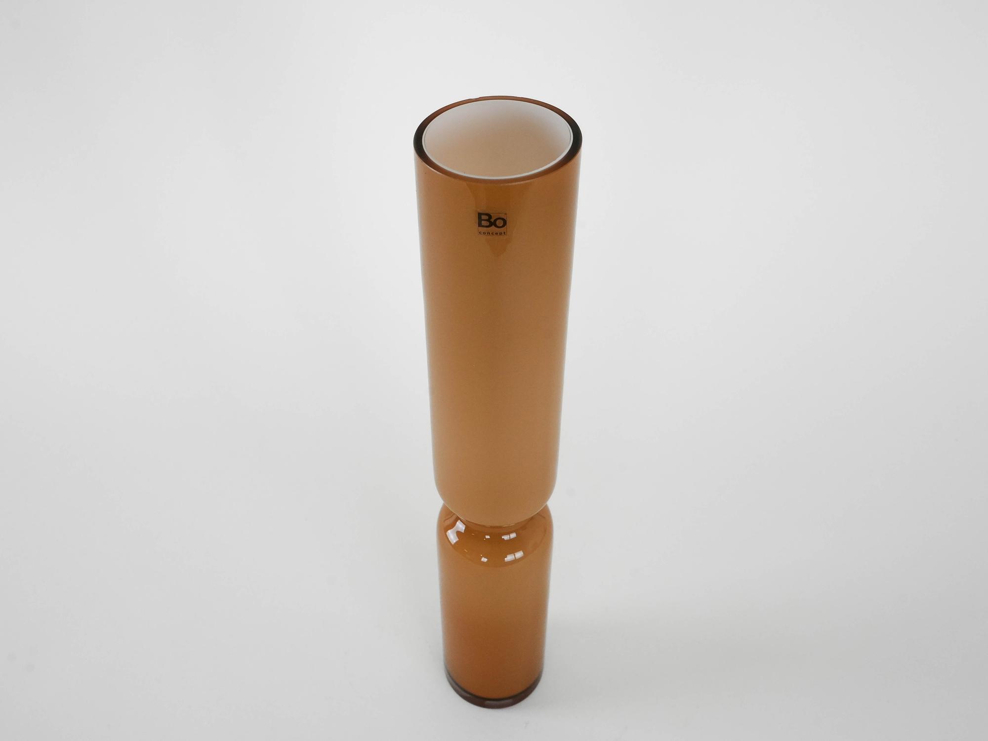 Glass vase brown 1980s 3