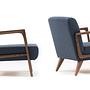 Kemer Sessel Holzfurnier Blau 6