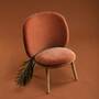 Loungestuhl Eschenholz Velour Terracotta 7