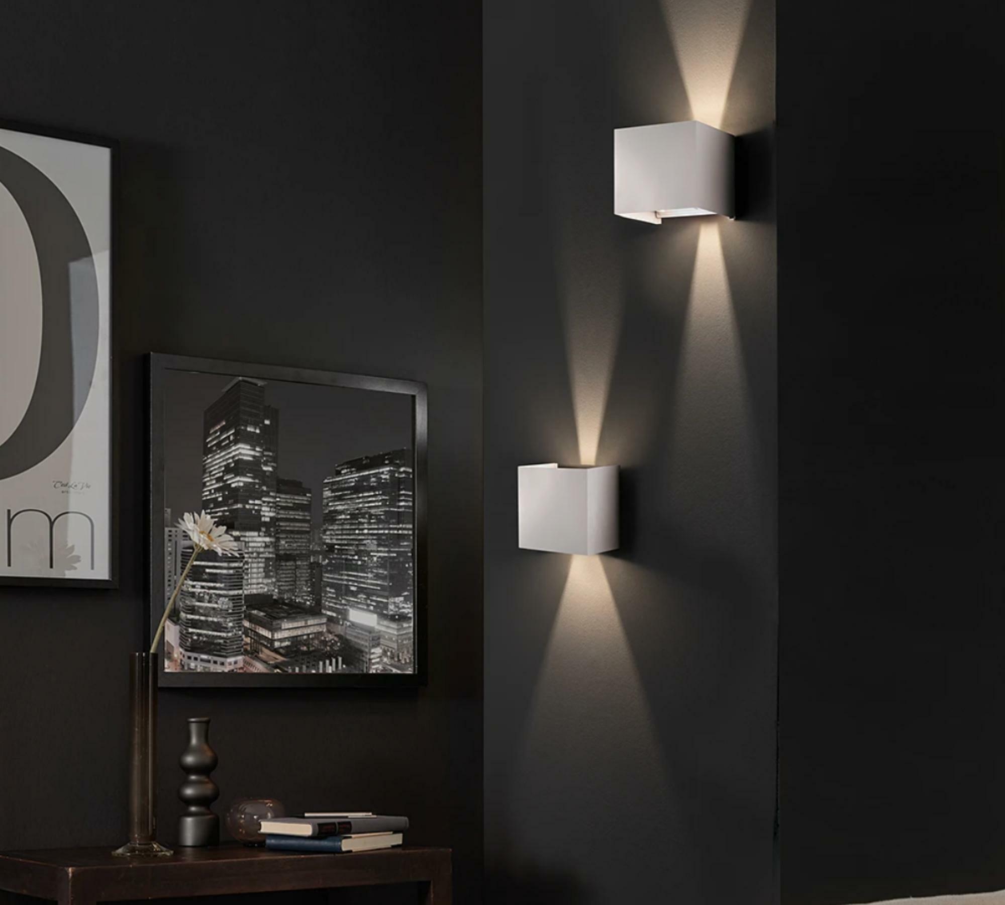 2-flame LED wall light Aluminium White 4